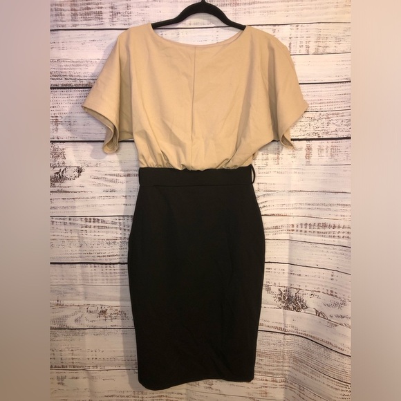 VENUS Beige and Black Midi Dress - Picture 7 of 15